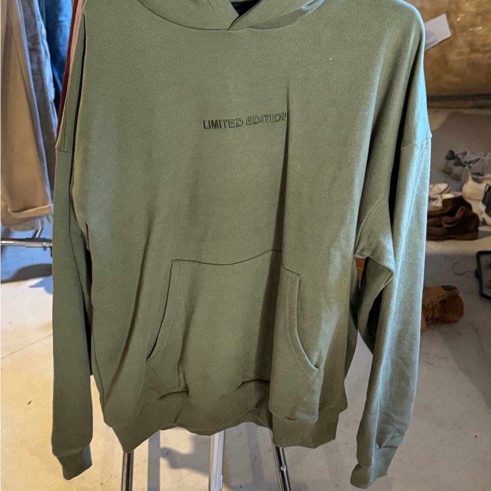Boohoo Mens Olive Green Hoodie